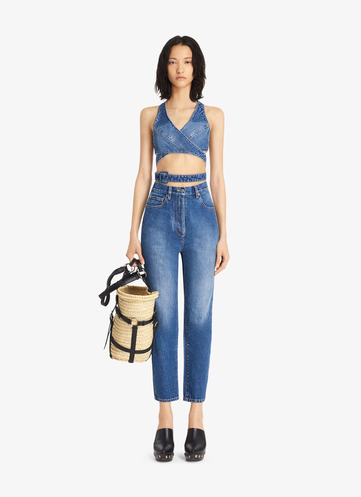 Brassière en denim Alaïa ALAÏA BLEU JEANS BRASSIÈRE EN DENIM ALAÏA